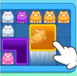 Drop The Cat Block Puzzle Game Online - Logic Puzzle Game