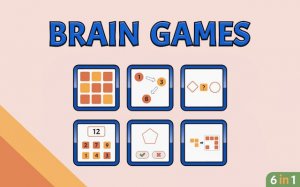 TRZ Brain Games: 6-in-1 Mind Training Puzzle Game